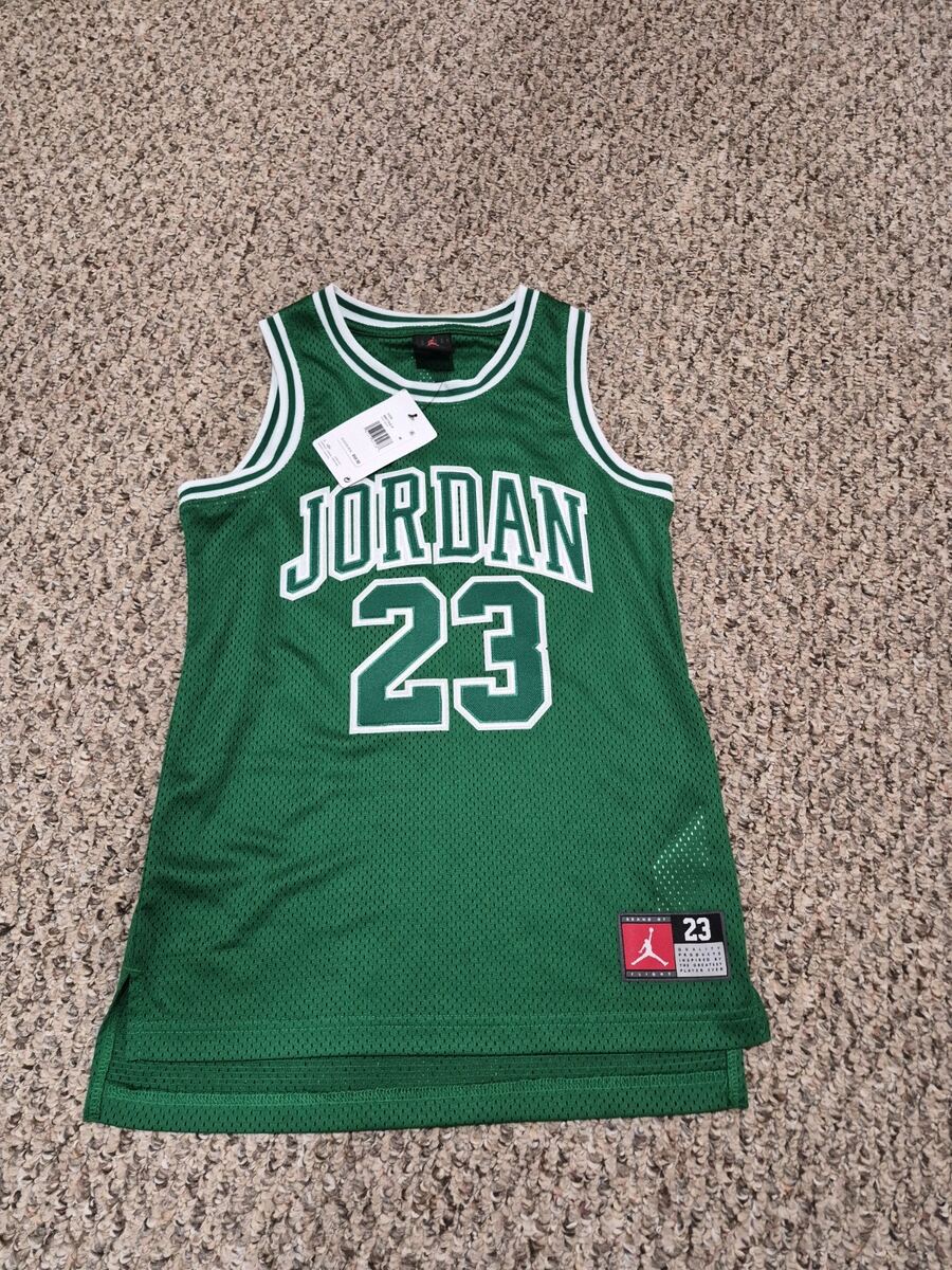 BNWT Youth Kids Nike AIR Jordan 23 Green AND White Jersey US Size Medium (M)