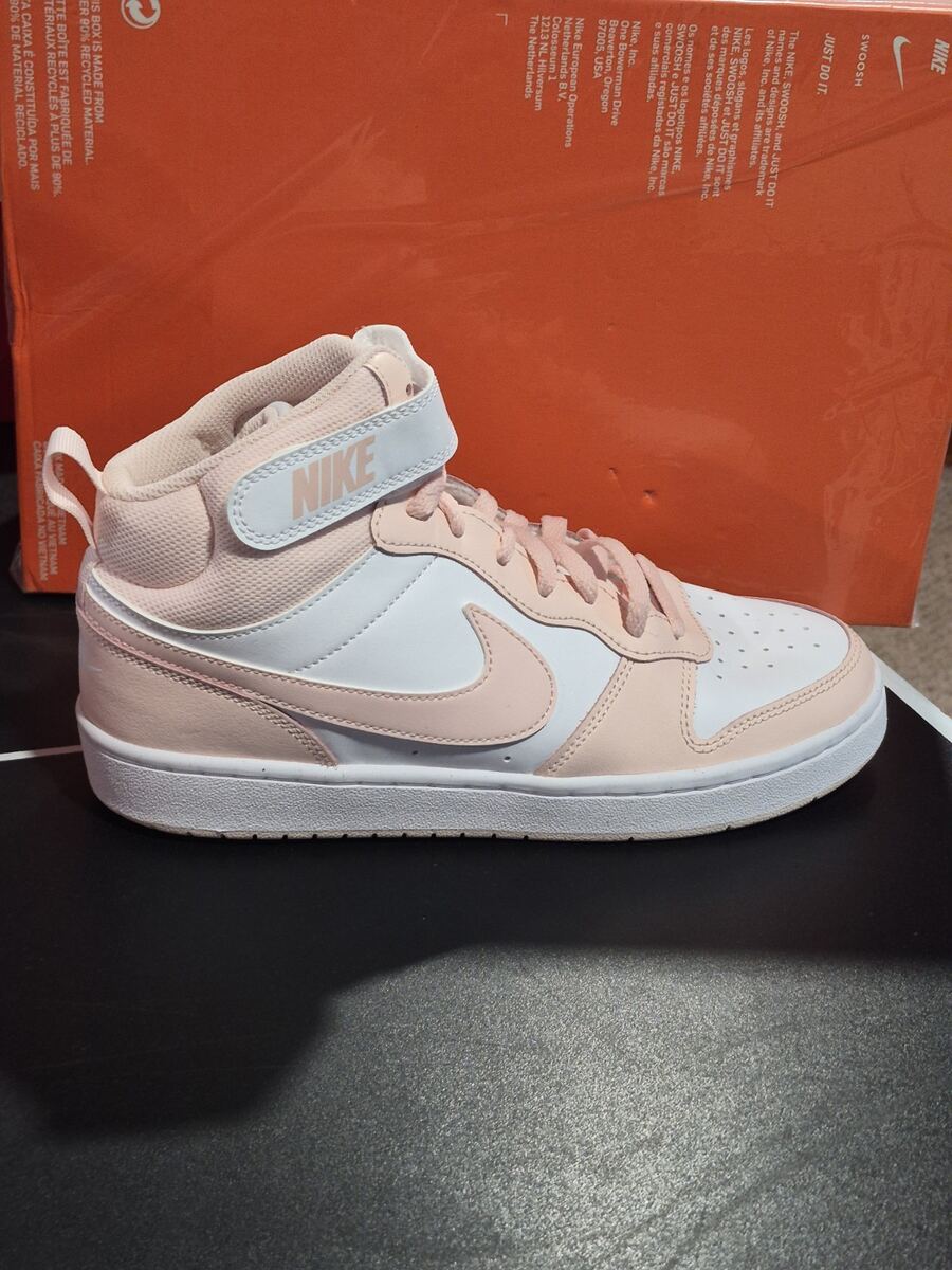 7y. 8.5w Nike Kids' Court Borough Mid 2 GS sneakers in the 'Echo Pink'