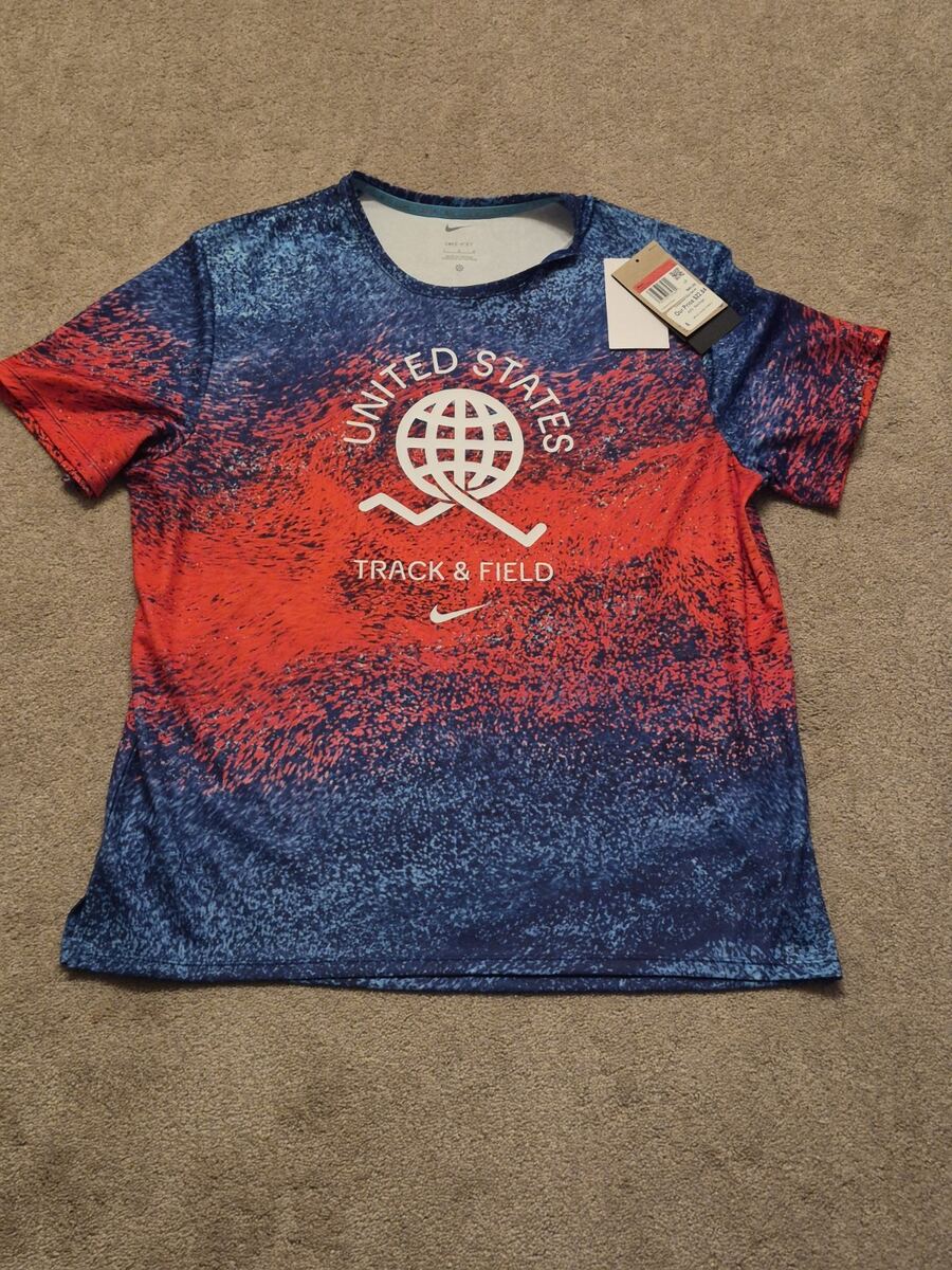 Mens Large Nike Miler Team USA Edition Dri-FIT Running Top